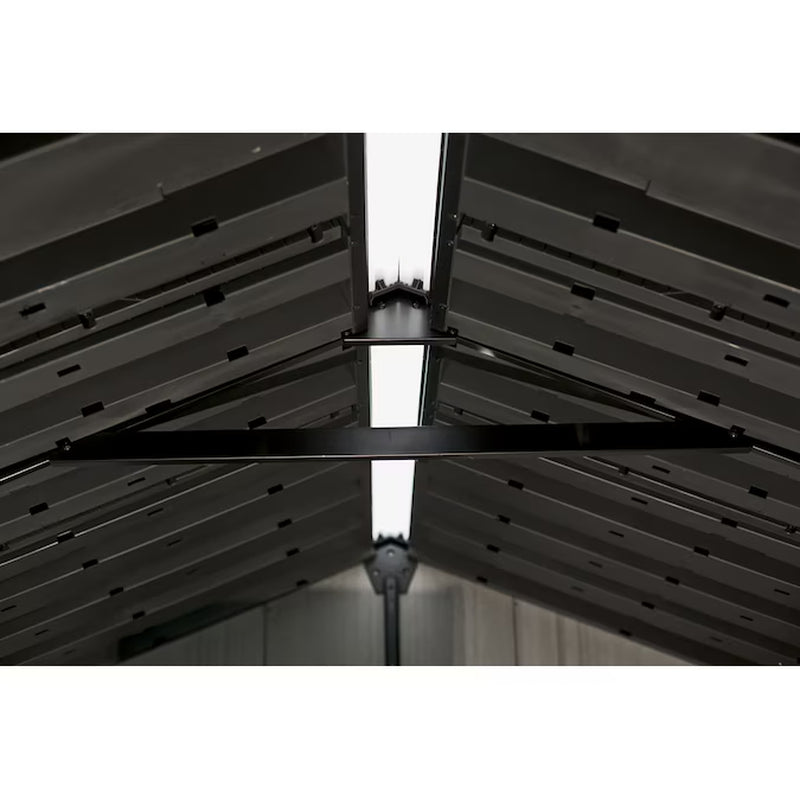 7-Ft X 7-Ft Oakland Outdoor Modern Gray Gable Roof Plastic Resin Storage Shed