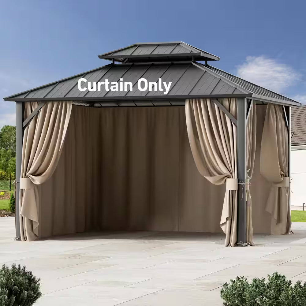 Ultra Series 10 Ft. X 12 Ft. Gazebo Replacement Privacy Curtain, Khaki