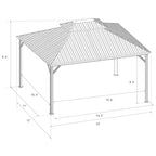 12-Ft X 14-Ft Gazebo Gray Gazebo with Hardtop Roof (Screen Included)