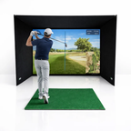 Golf Simulator Enclosure - 7 Sizes, Pro + Impact Screen and Frame INCLUDES FREE SIDE BARRIERS