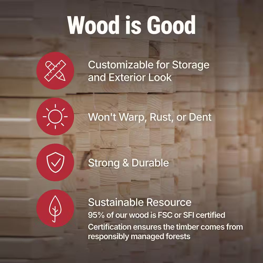 Do-It Yourself Olympia 10 Ft. X 7.5 Ft. Modern Lean-To Wood Garden Shed Storage W/ Floor, Windows, and Lock (75 Sq. Ft.)