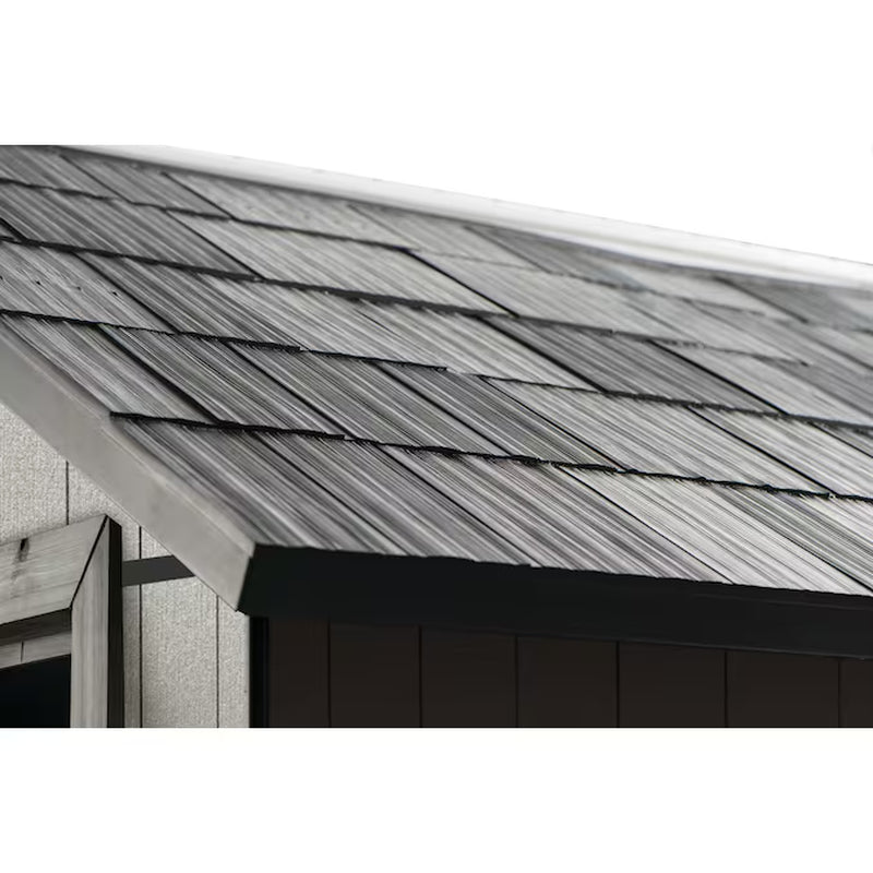 7-Ft X 7-Ft Oakland Outdoor Modern Gray Gable Roof Plastic Resin Storage Shed