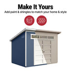 Do-It Yourself Olympia 10 Ft. X 7.5 Ft. Modern Lean-To Wood Garden Shed Storage W/ Floor, Windows, and Lock (75 Sq. Ft.)