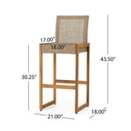 Charlotter Faux Rattan Outdoor Patio Bar Stool (2-Pack)