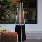 48,000 BTU Steel Propane Standing Pyramid Patio Heater with Wheels Ideal for Backyard Balcony 6-8 People