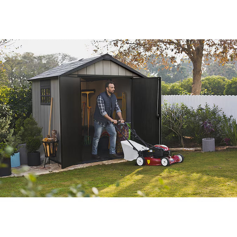 7-Ft X 7-Ft Oakland Outdoor Modern Gray Gable Roof Plastic Resin Storage Shed