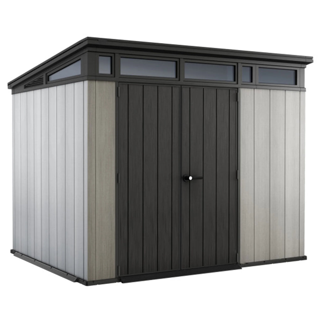 Artisan 9X7 Foot Large Outdoor Shed & Floor W/Modern Design, Grey
