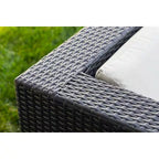 Black 7-Piece Wicker Patio Seating Set with Sunbrella Coal Cushions