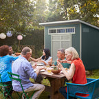 Do-It Yourself Olympia 10 Ft. X 7.5 Ft. Modern Lean-To Wood Garden Shed Storage W/ Floor, Windows, and Lock (75 Sq. Ft.)