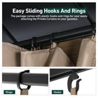Ultra Series 10 Ft. X 12 Ft. Gazebo Replacement Privacy Curtain, Khaki
