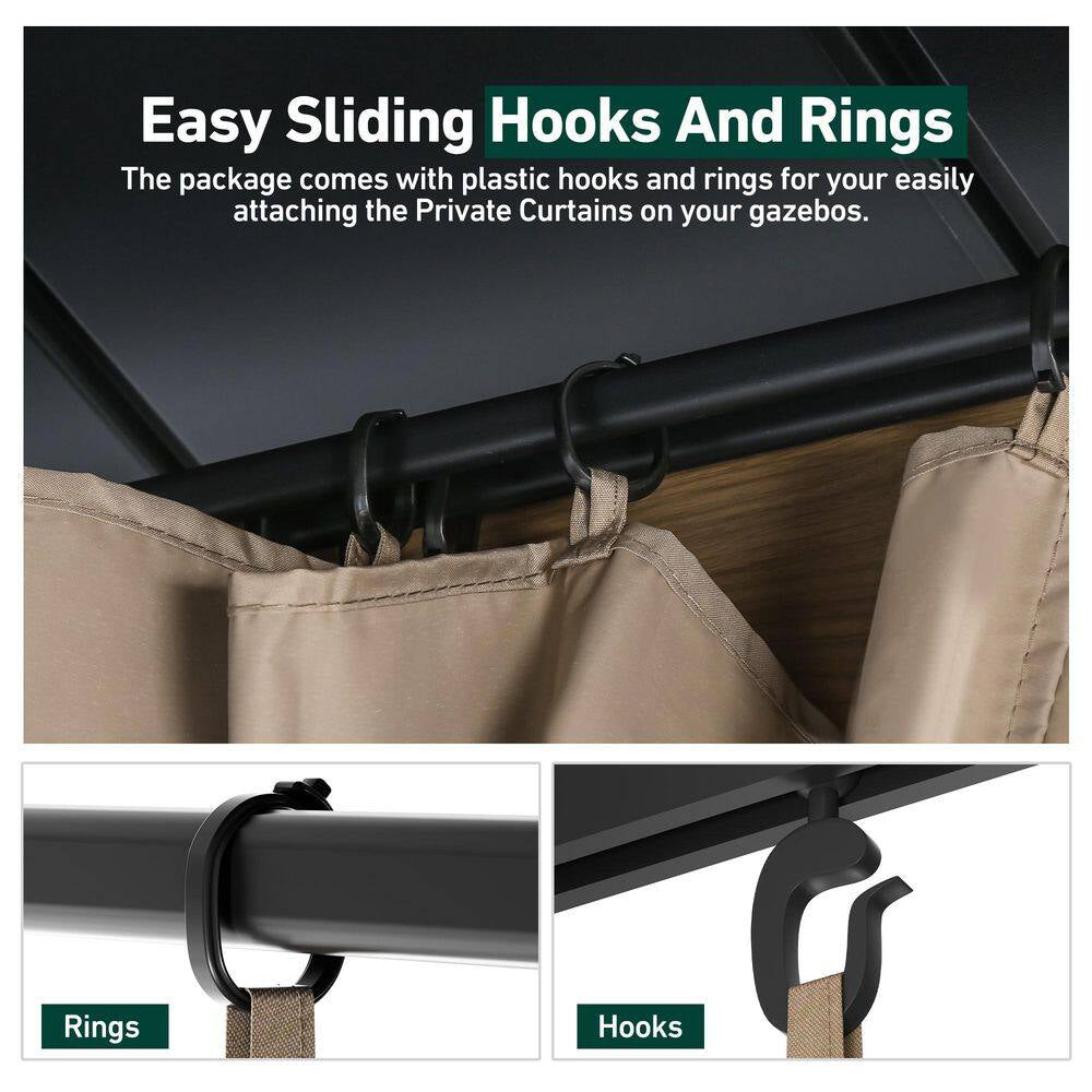 Ultra Series 10 Ft. X 12 Ft. Gazebo Replacement Privacy Curtain, Khaki
