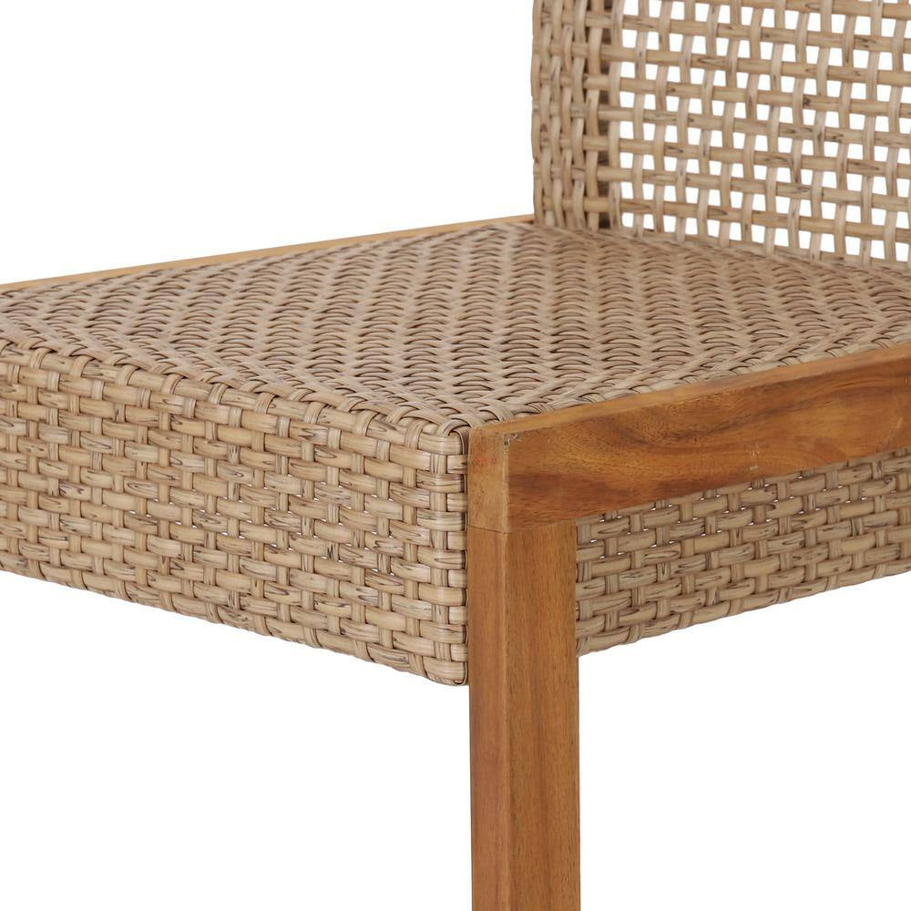 Charlotter Faux Rattan Outdoor Patio Bar Stool (2-Pack)