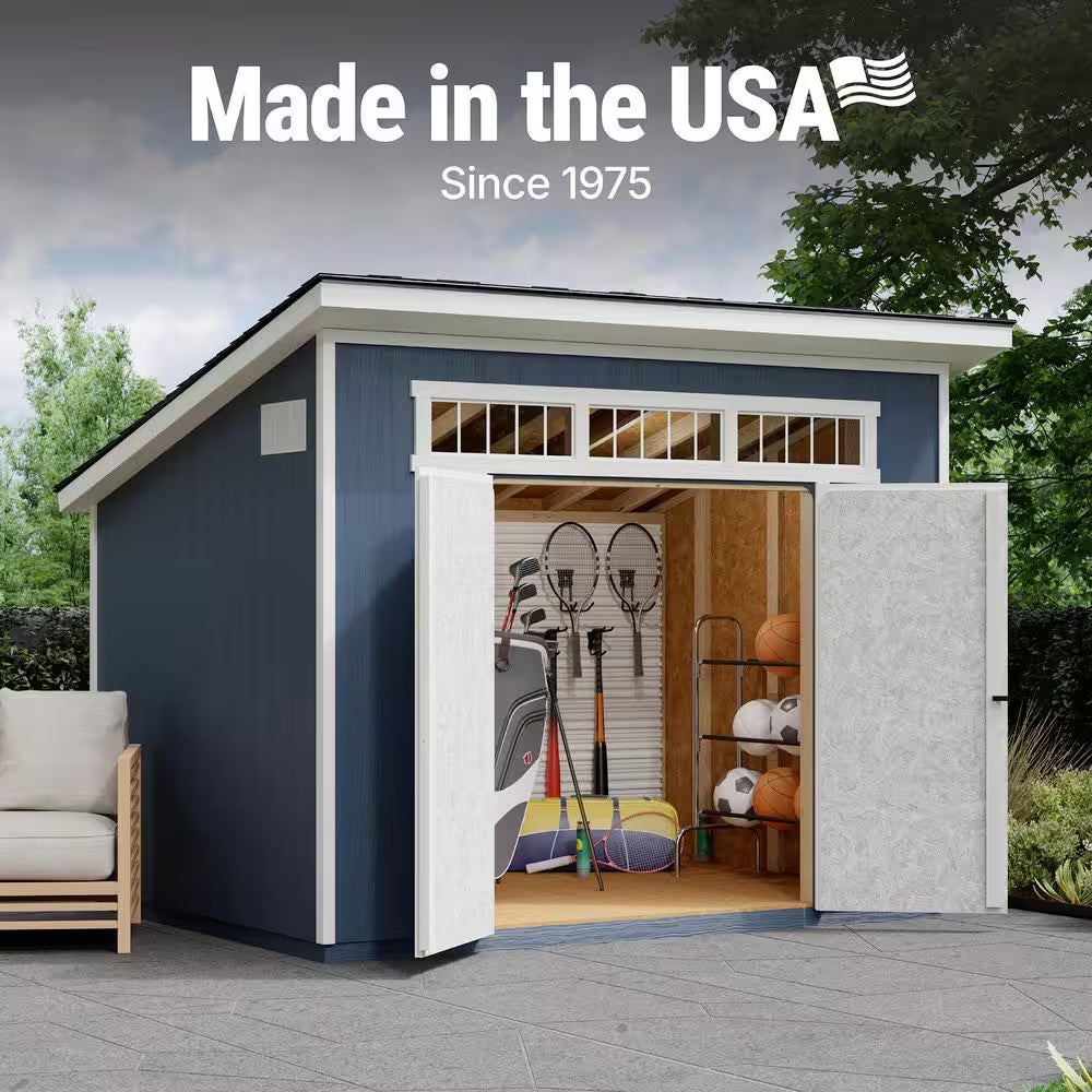 Do-It Yourself Olympia 10 Ft. X 7.5 Ft. Modern Lean-To Wood Garden Shed Storage W/ Floor, Windows, and Lock (75 Sq. Ft.)