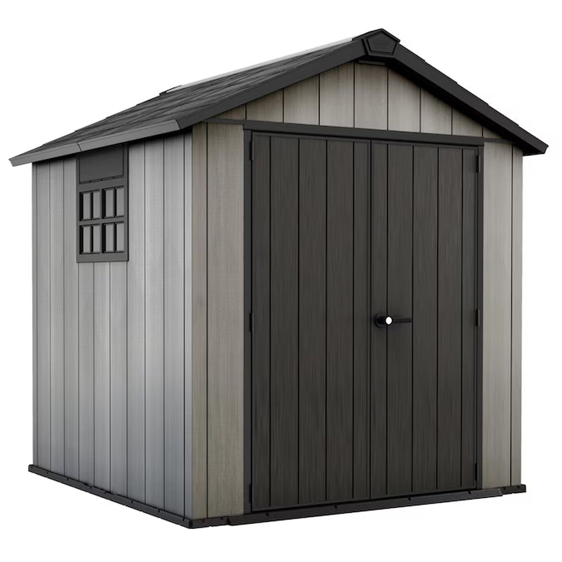 7-Ft X 7-Ft Oakland Outdoor Modern Gray Gable Roof Plastic Resin Storage Shed