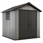 7-Ft X 7-Ft Oakland Outdoor Modern Gray Gable Roof Plastic Resin Storage Shed