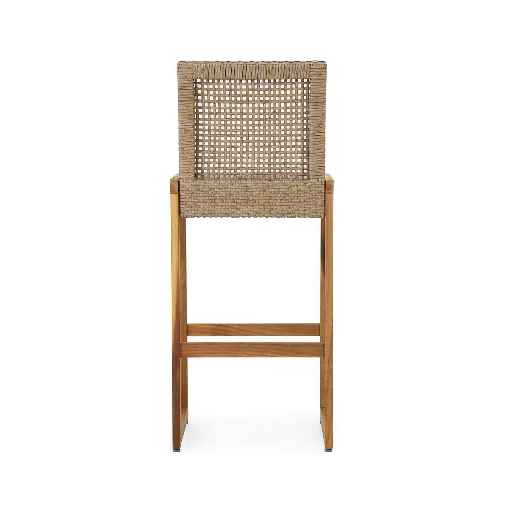 Charlotter Faux Rattan Outdoor Patio Bar Stool (2-Pack)