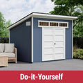 Do-It Yourself Olympia 10 Ft. X 7.5 Ft. Modern Lean-To Wood Garden Shed Storage W/ Floor, Windows, and Lock (75 Sq. Ft.)