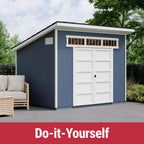 Do-It Yourself Olympia 10 Ft. X 7.5 Ft. Modern Lean-To Wood Garden Shed Storage W/ Floor, Windows, and Lock (75 Sq. Ft.)