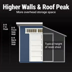 Do-It Yourself Olympia 10 Ft. X 7.5 Ft. Modern Lean-To Wood Garden Shed Storage W/ Floor, Windows, and Lock (75 Sq. Ft.)
