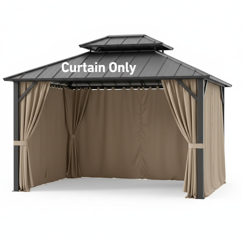 Ultra Series 10 Ft. X 12 Ft. Gazebo Replacement Privacy Curtain, Khaki