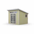 Do-It Yourself Olympia 10 Ft. X 7.5 Ft. Modern Lean-To Wood Garden Shed Storage W/ Floor, Windows, and Lock (75 Sq. Ft.)