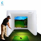 Inflatable Golf Sim Room Swing Golf Practice Cage with Built-In Fan,Oxford Cloth,Golf Simulator Enclosures